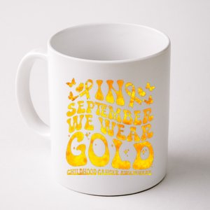 Retro In September We Wear Gold Childhood Cancer Awareness Coffee Mug