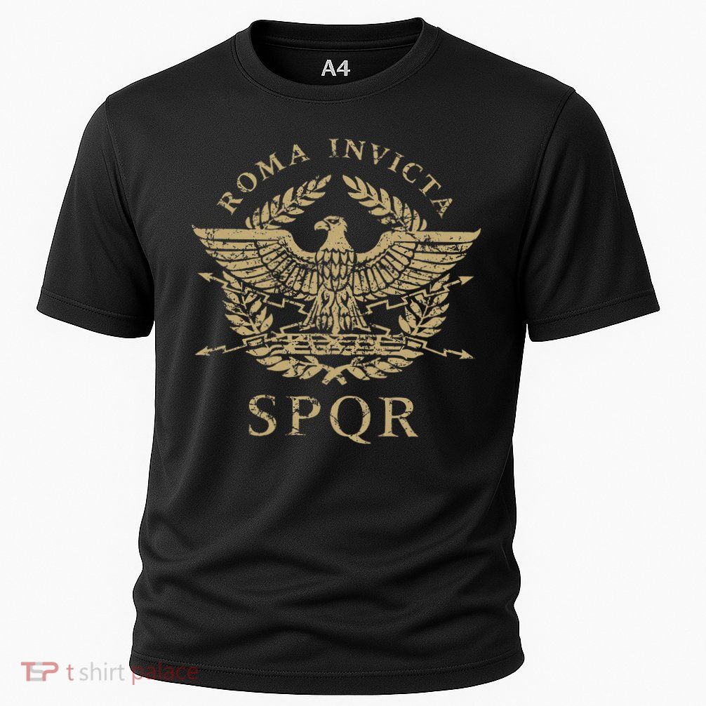 Roma Invicta Spqr Roman Eagle Distressed Performance Shirt