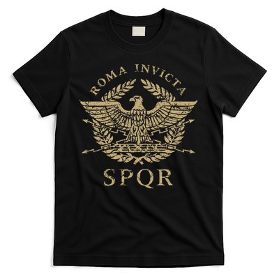 Roma Invicta Spqr Roman Eagle Distressed T-Shirt
