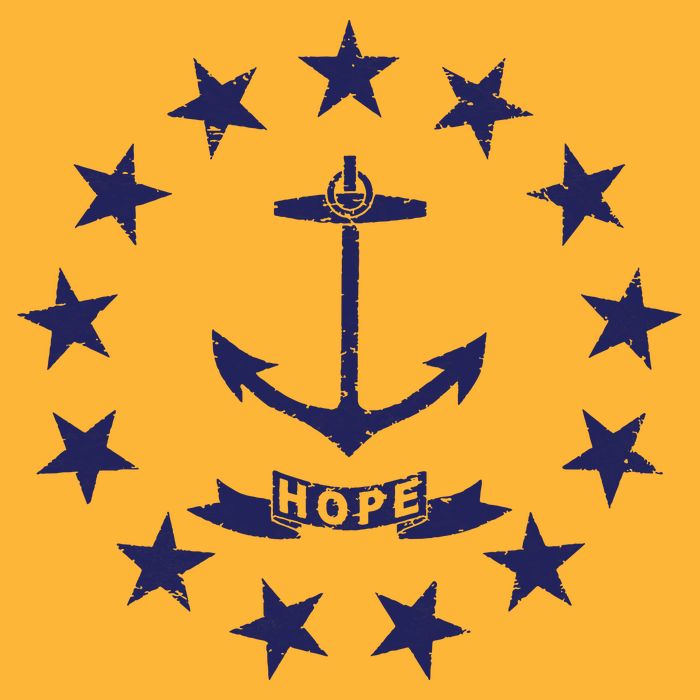 Rhode Island State Flag Distressed Blue Providence Rhode Sustainable Knit Beanie