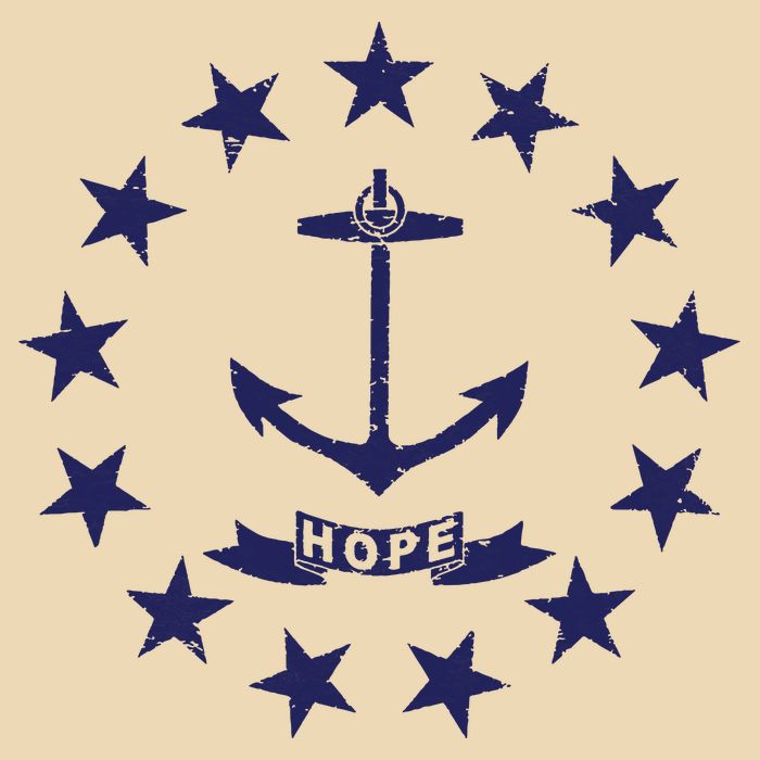 Rhode Island State Flag Distressed Blue Providence Rhode Drawstring Bag