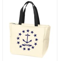 Rhode Island State Flag Distressed Blue Providence Rhode Zip Tote Bag