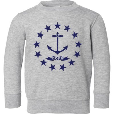 Rhode Island State Flag Distressed Blue Providence Rhode Toddler Sweatshirt