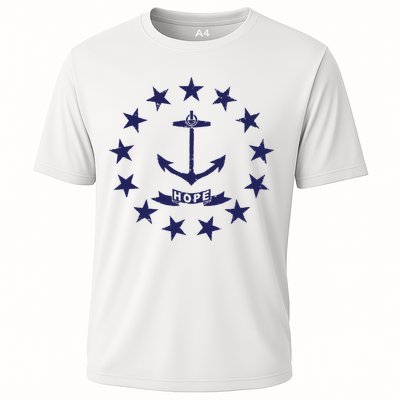 Rhode Island State Flag Distressed Blue Providence Rhode Performance Shirt