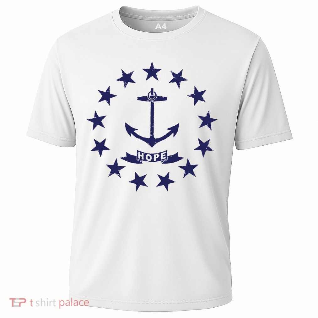 Rhode Island State Flag Distressed Blue Providence Rhode Performance Shirt