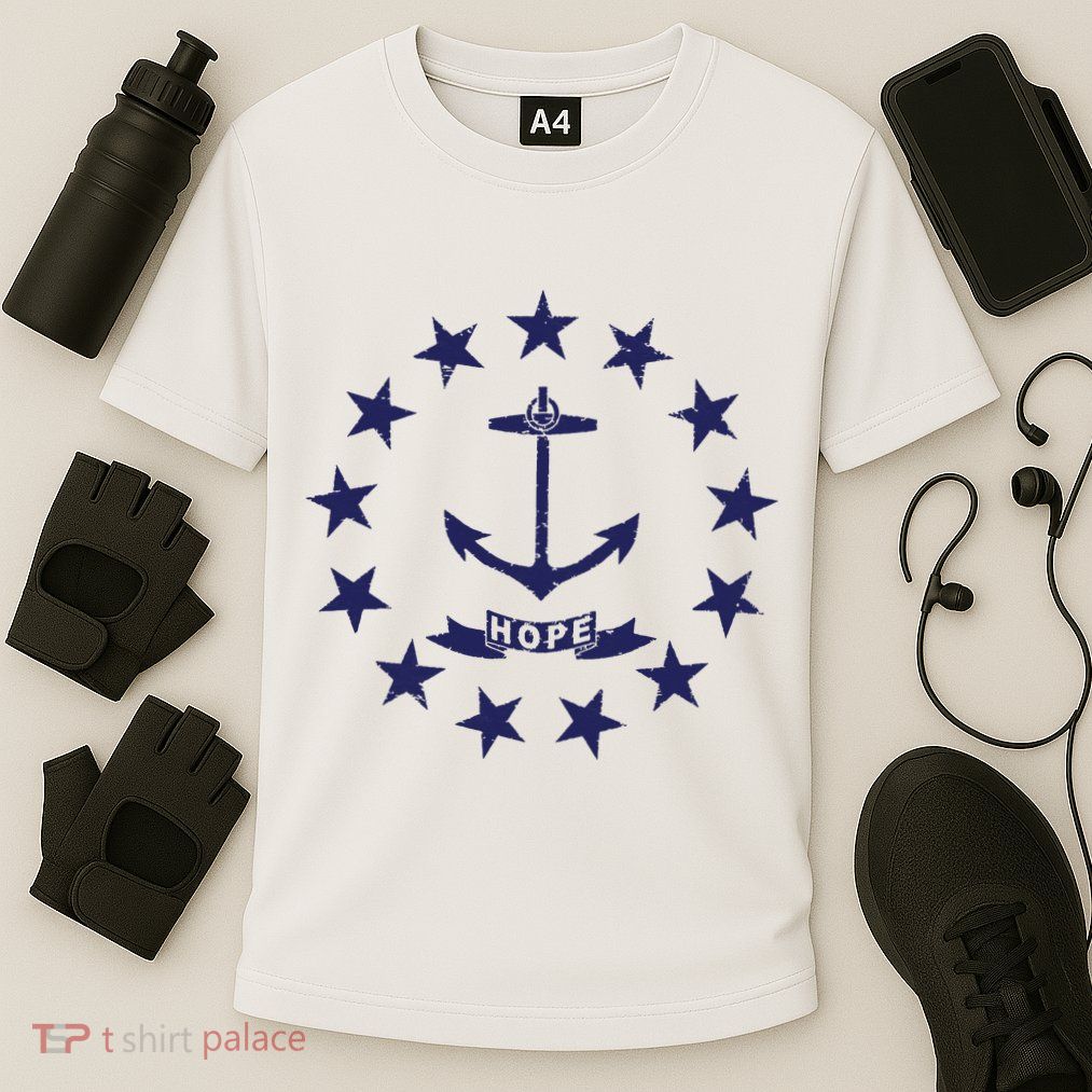 Rhode Island State Flag Distressed Blue Providence Rhode Performance Shirt