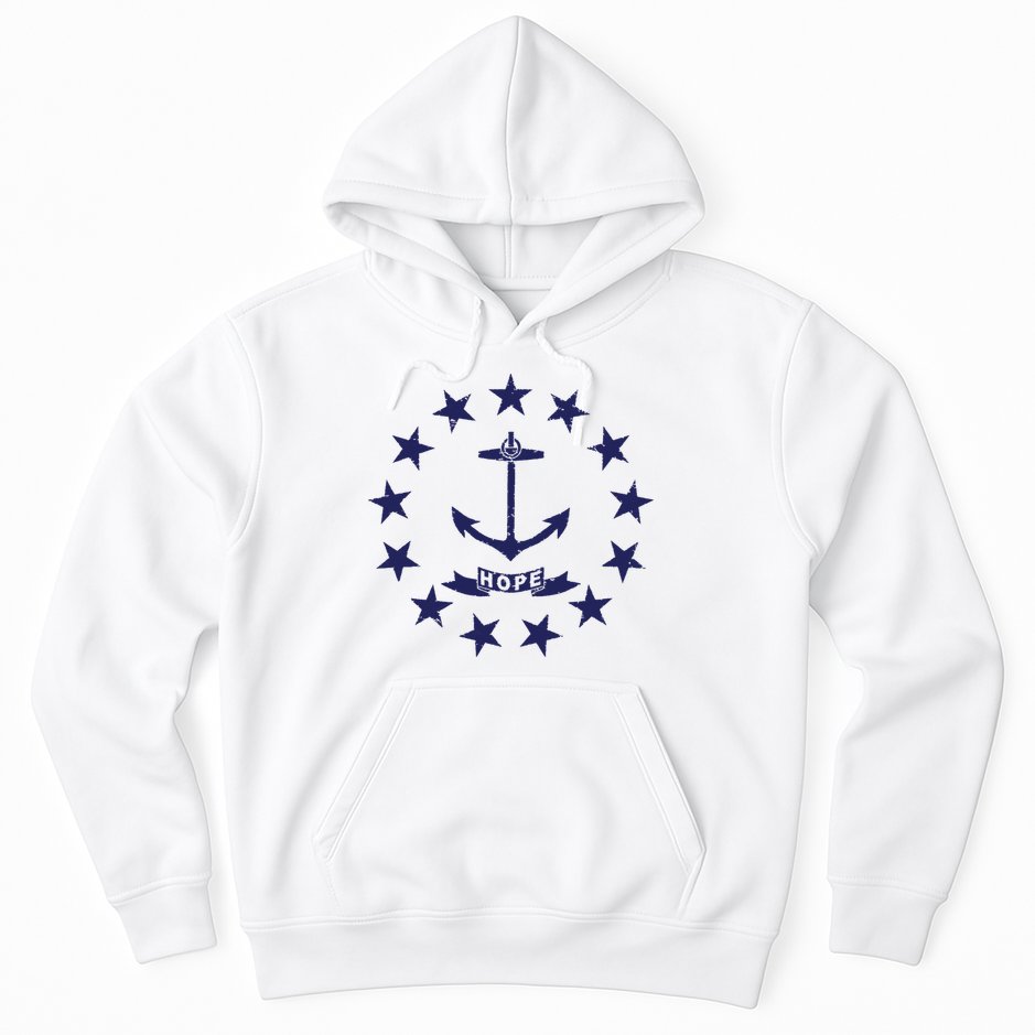 Rhode Island State Flag Distressed Blue Providence Rhode Hoodie