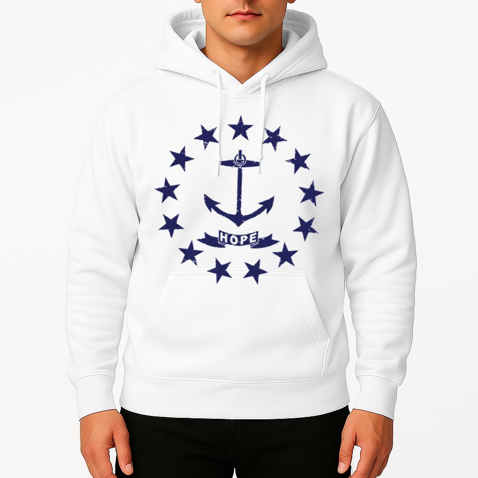 Rhode Island State Flag Distressed Blue Providence Rhode Hoodie