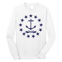 Rhode Island State Flag Distressed Blue Providence Rhode Long Sleeve Shirt
