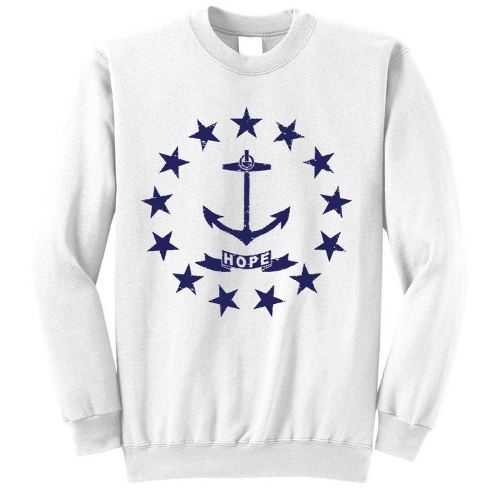 Rhode Island State Flag Distressed Blue Providence Rhode Sweatshirt