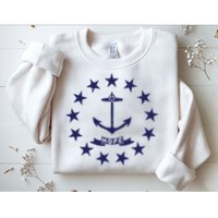 Rhode Island State Flag Distressed Blue Providence Rhode Sweatshirt