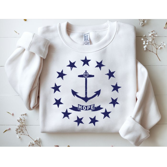 Rhode Island State Flag Distressed Blue Providence Rhode Sweatshirt