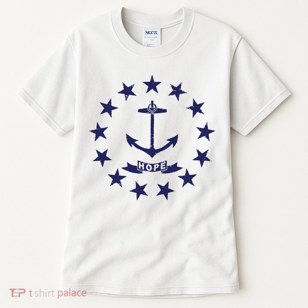 Rhode Island State Flag Distressed Blue Providence Rhode Tall T-Shirt