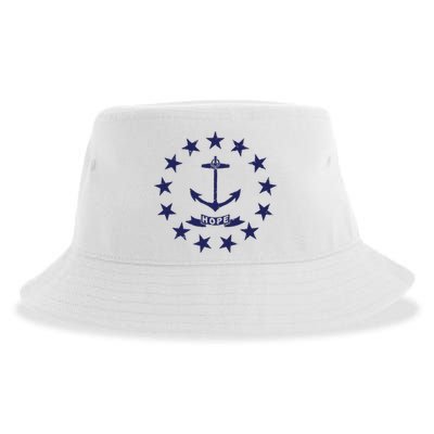 Rhode Island State Flag Distressed Blue Providence Rhode Sustainable Bucket Hat
