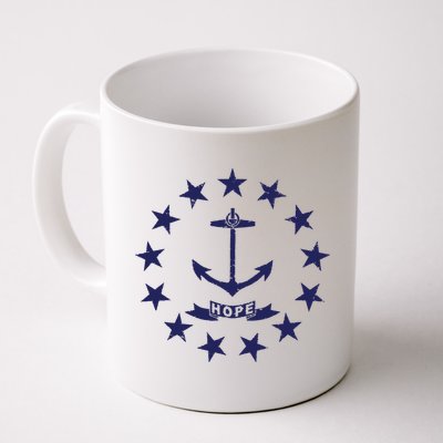 Rhode Island State Flag Distressed Blue Providence Rhode Mug