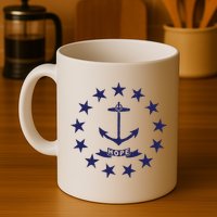 Rhode Island State Flag Distressed Blue Providence Rhode Mug