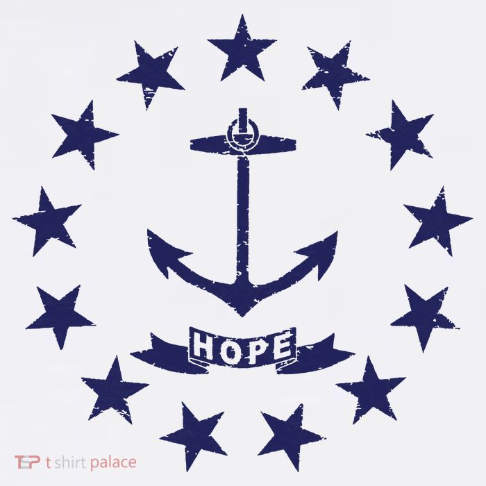 Rhode Island State Flag Distressed Blue Providence Rhode 11oz C Handle Ceramic Mug