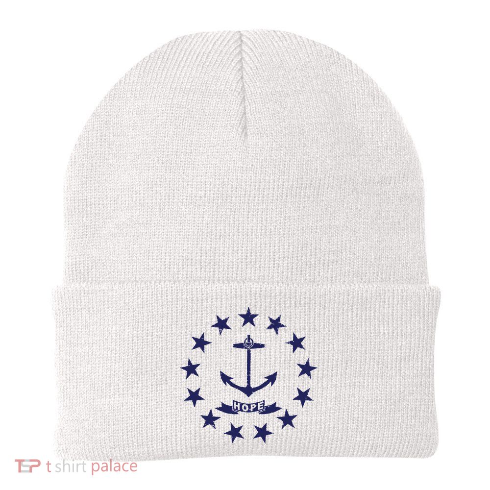 Rhode Island State Flag Distressed Blue Providence Rhode Beanie