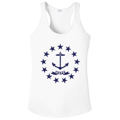 Rhode Island State Flag Distressed Blue Providence Rhode Ladies PosiCharge Competitor Racerback Tank