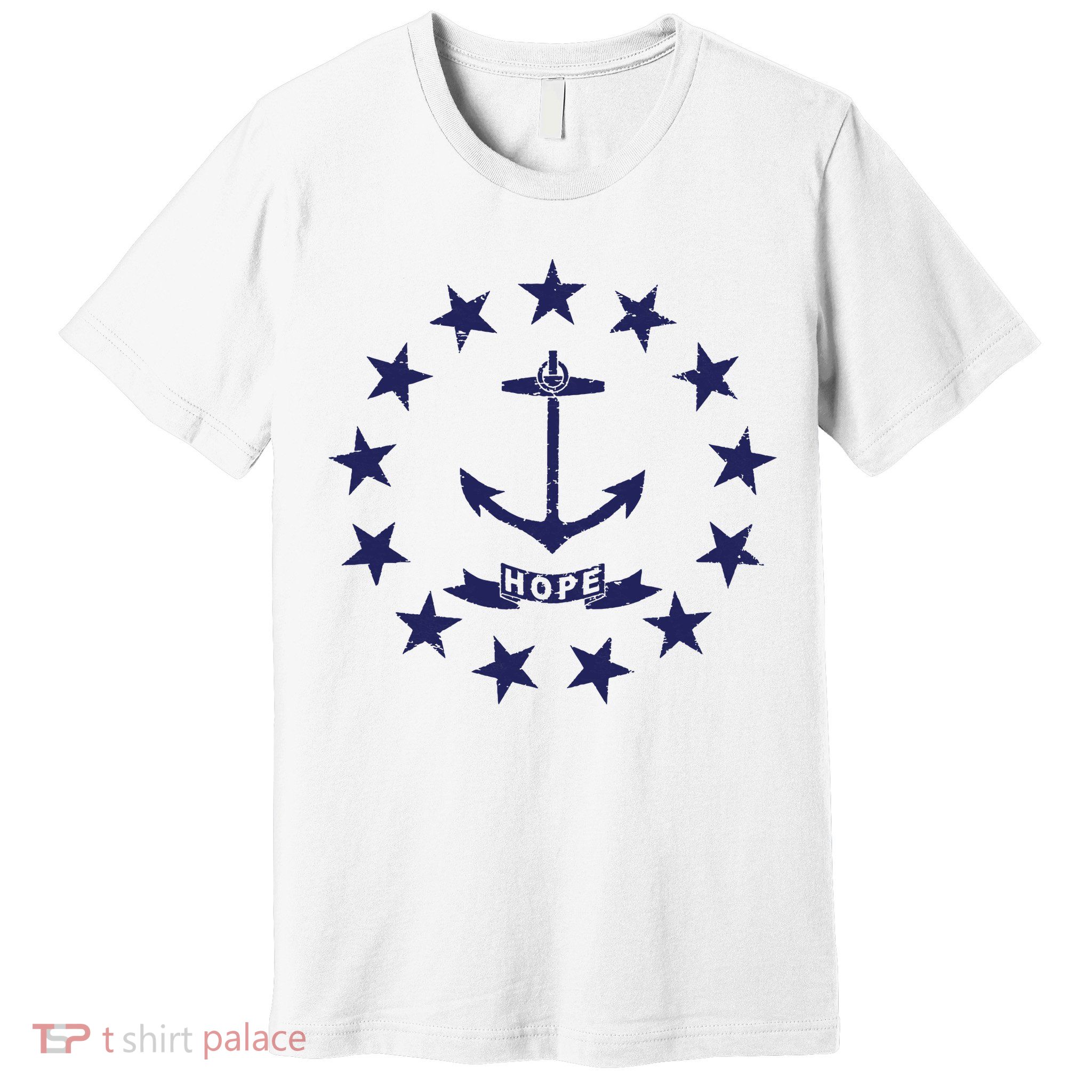 Rhode Island State Flag Distressed Blue Providence Rhode Premium T-Shirt