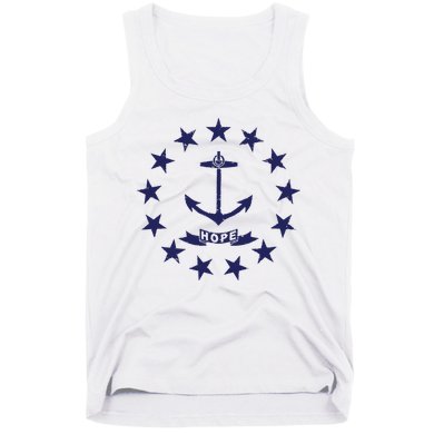 Rhode Island State Flag Distressed Blue Providence Rhode Tank Top