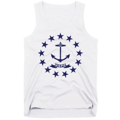 Rhode Island State Flag Distressed Blue Providence Rhode Tank Top