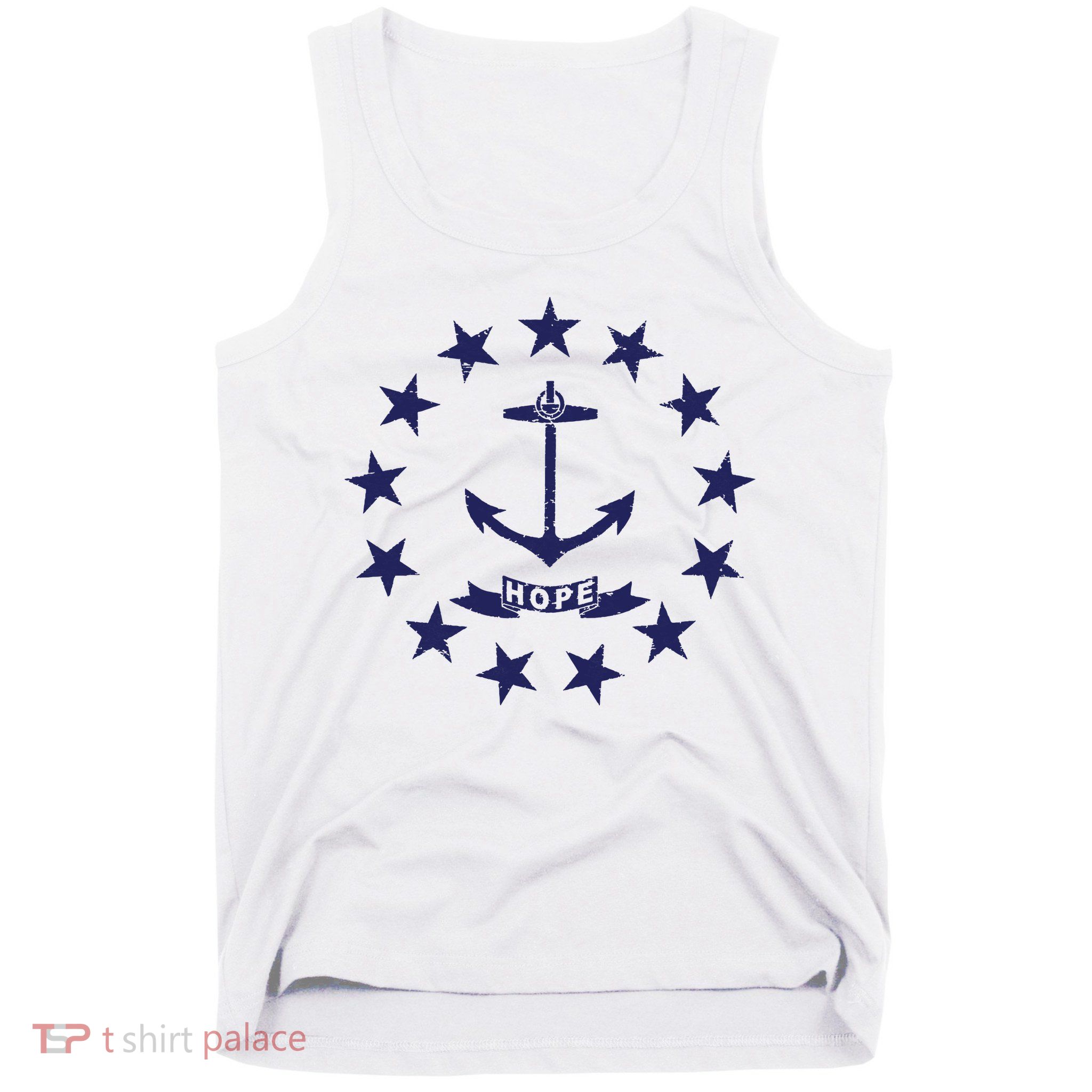 Rhode Island State Flag Distressed Blue Providence Rhode Tank Top