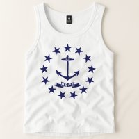 Rhode Island State Flag Distressed Blue Providence Rhode Tank Top