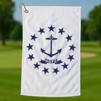 Rhode Island State Flag Distressed Blue Providence Rhode Golf Towel