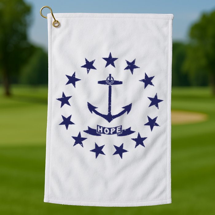 Rhode Island State Flag Distressed Blue Providence Rhode Golf Towel
