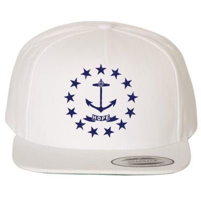 Rhode Island State Flag Distressed Blue Providence Rhode Wool Snapback Cap