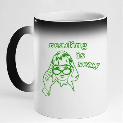 Reading Is Sexy Costume Library Women Bookworm Bookaholic 11oz Black Color Changing Mug