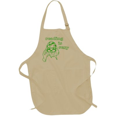 Reading Is Sexy Costume Library Women Bookworm Bookaholic Full-Length Apron With Pockets