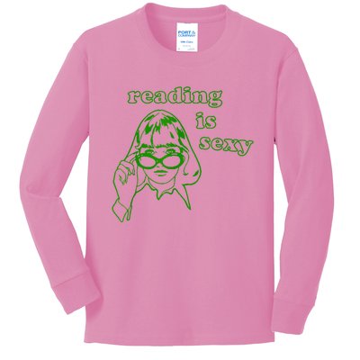 Reading Is Sexy Costume Library Women Bookworm Bookaholic Kids Long Sleeve Shirt