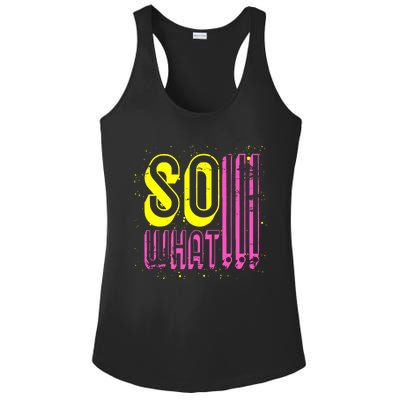 Retro I So What Funny Ladies PosiCharge Competitor Racerback Tank