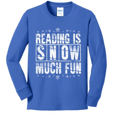 Reading Is Snow Much Fun Science Of Reading Gift Kids Long Sleeve Shirt