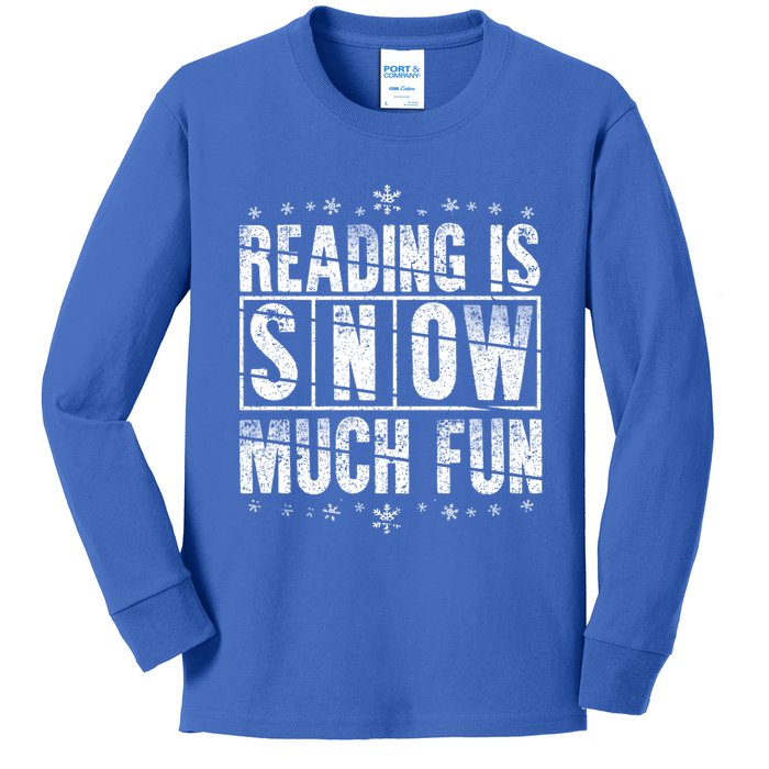 Reading Is Snow Much Fun Science Of Reading Gift Kids Long Sleeve Shirt