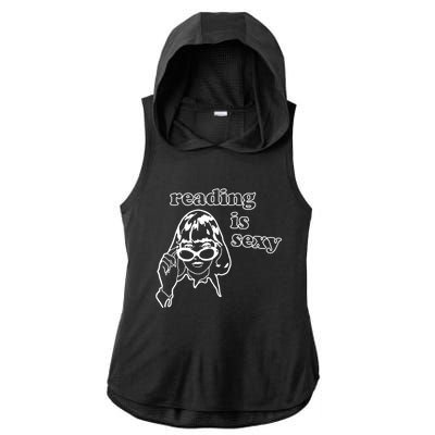 Reading Is Sexy Gift For Bookworms Ladies PosiCharge Tri-Blend Wicking Draft Hoodie Tank