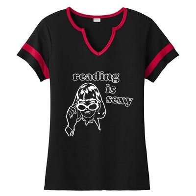 Reading Is Sexy Gift For Bookworms Ladies Halftime Notch Neck Tee