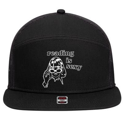 Reading Is Sexy Gift For Bookworms 7 Panel Mesh Trucker Snapback Hat