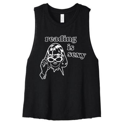 Reading Is Sexy Gift For Bookworms Women's Racerback Cropped Tank