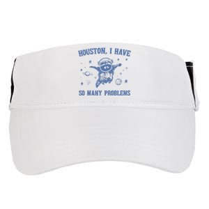 Raccoon In Space Retro 90s Graphic Adult Drive Performance Visor