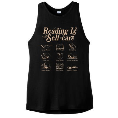 Reading Is Self Care Bookish Mental Health Ladies PosiCharge Tri-Blend Wicking Tank