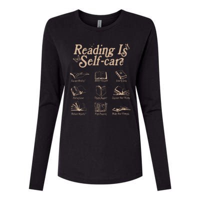 Reading Is Self Care Bookish Mental Health Womens Cotton Relaxed Long Sleeve T-Shirt