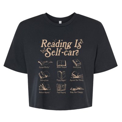 Reading Is Self Care Bookish Mental Health Bella+Canvas Jersey Crop Tee