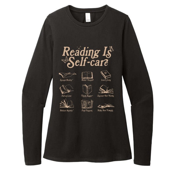 Reading Is Self Care Bookish Mental Health Womens CVC Long Sleeve Shirt