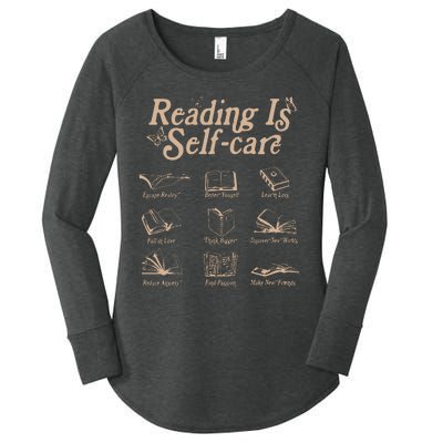 Reading Is Self Care Bookish Mental Health Women's Perfect Tri Tunic Long Sleeve Shirt