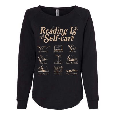 Reading Is Self Care Bookish Mental Health Womens California Wash Sweatshirt