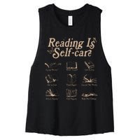 Reading Is Self Care Bookish Mental Health Women's Racerback Cropped Tank