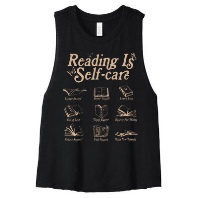 Reading Is Self Care Bookish Mental Health Women's Racerback Cropped Tank